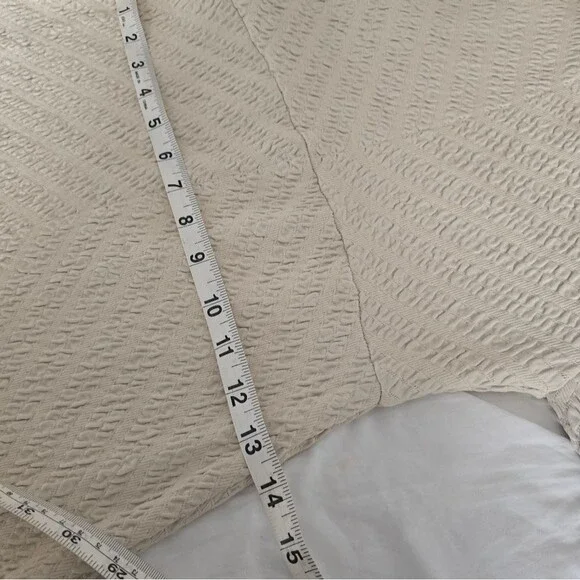 NWT Free People Textured Cottage Knit Midi Dress Neutral Ivory Open Back M/L - Picture 15 of 16